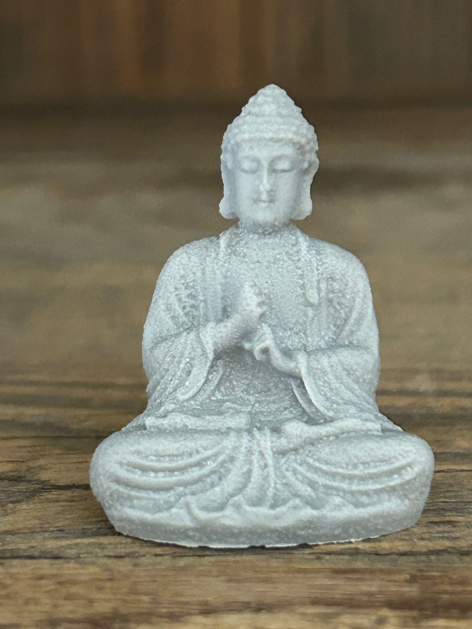 Miniature Stone Resin Buddha Figurine for Dollhouse, Diorama, Zen Garden, Bonsai