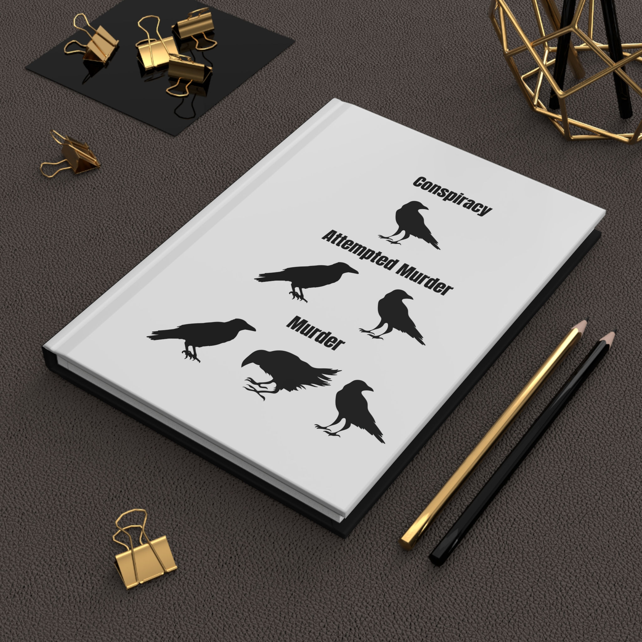 Dark Humor Hardcover Journal, Notebook - Murder of Crows