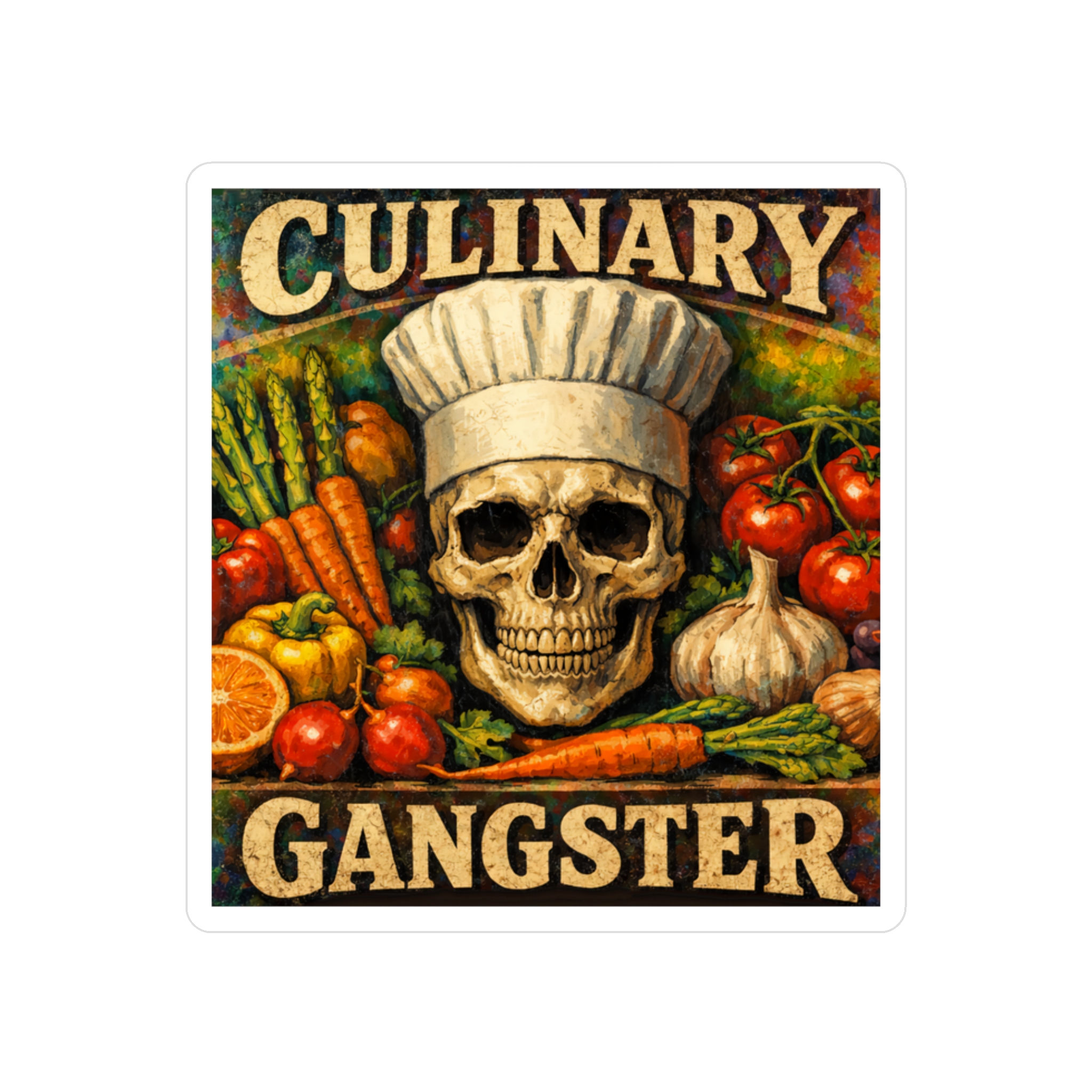 Fun and Colorful "Culinary Gangster" Vinyl Decal