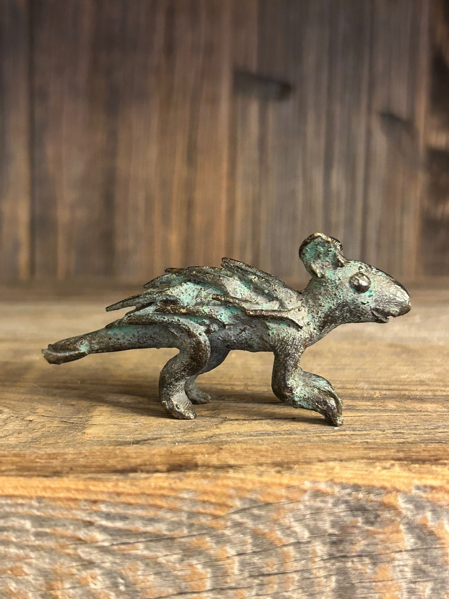 Vintage Ghana Lost Wax Cast Bronze “Gold Weight” Pangolin Figure 30748