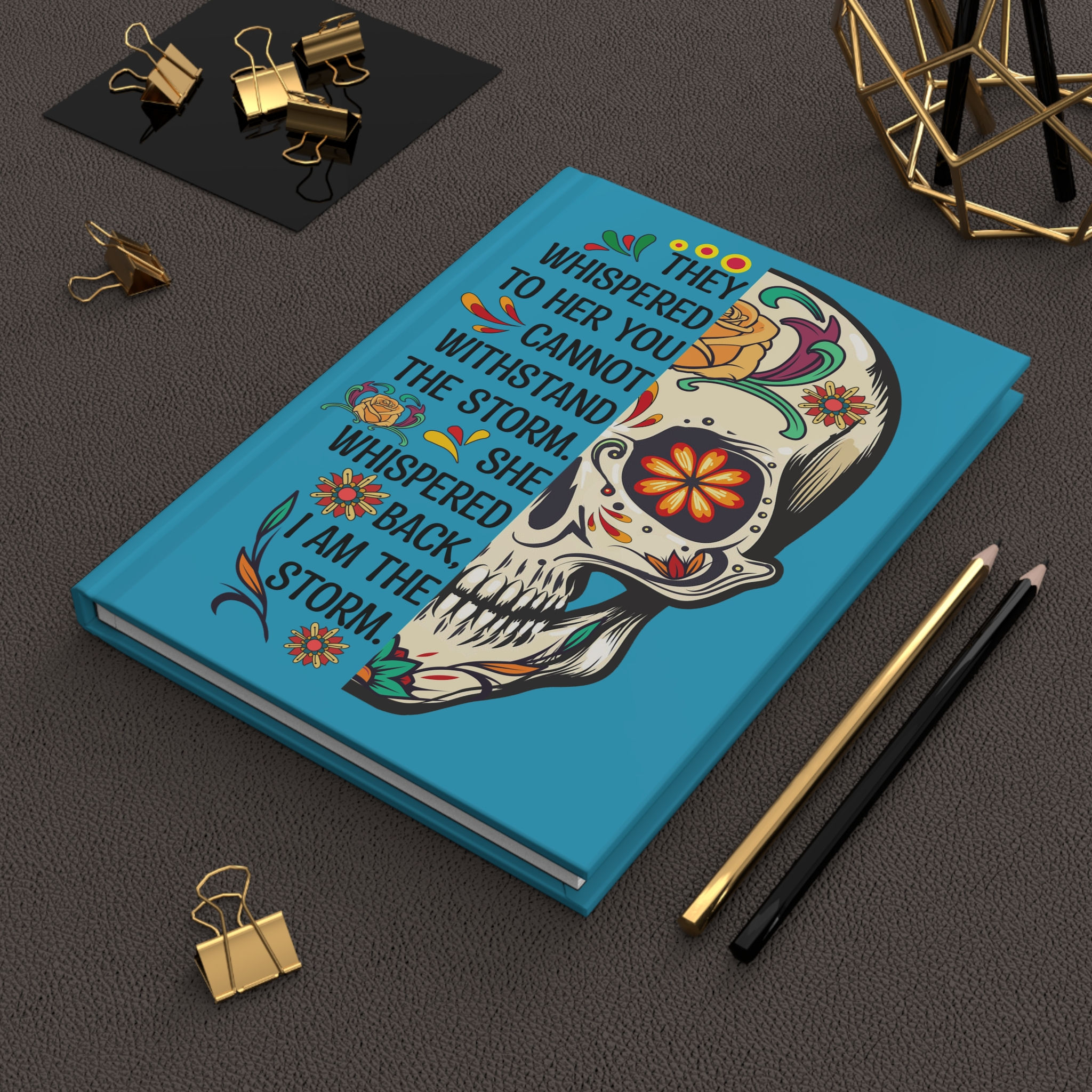 Strong Woman Day of the Dead-Themed Sugar Skull Hardcover Journal