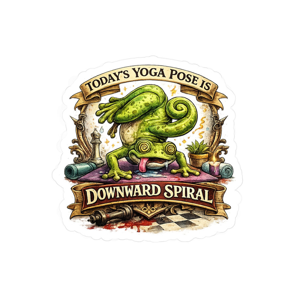 Thumbnail: Amusing Vinyl Decal "Today's Yoga Pose is Downward Spiral"