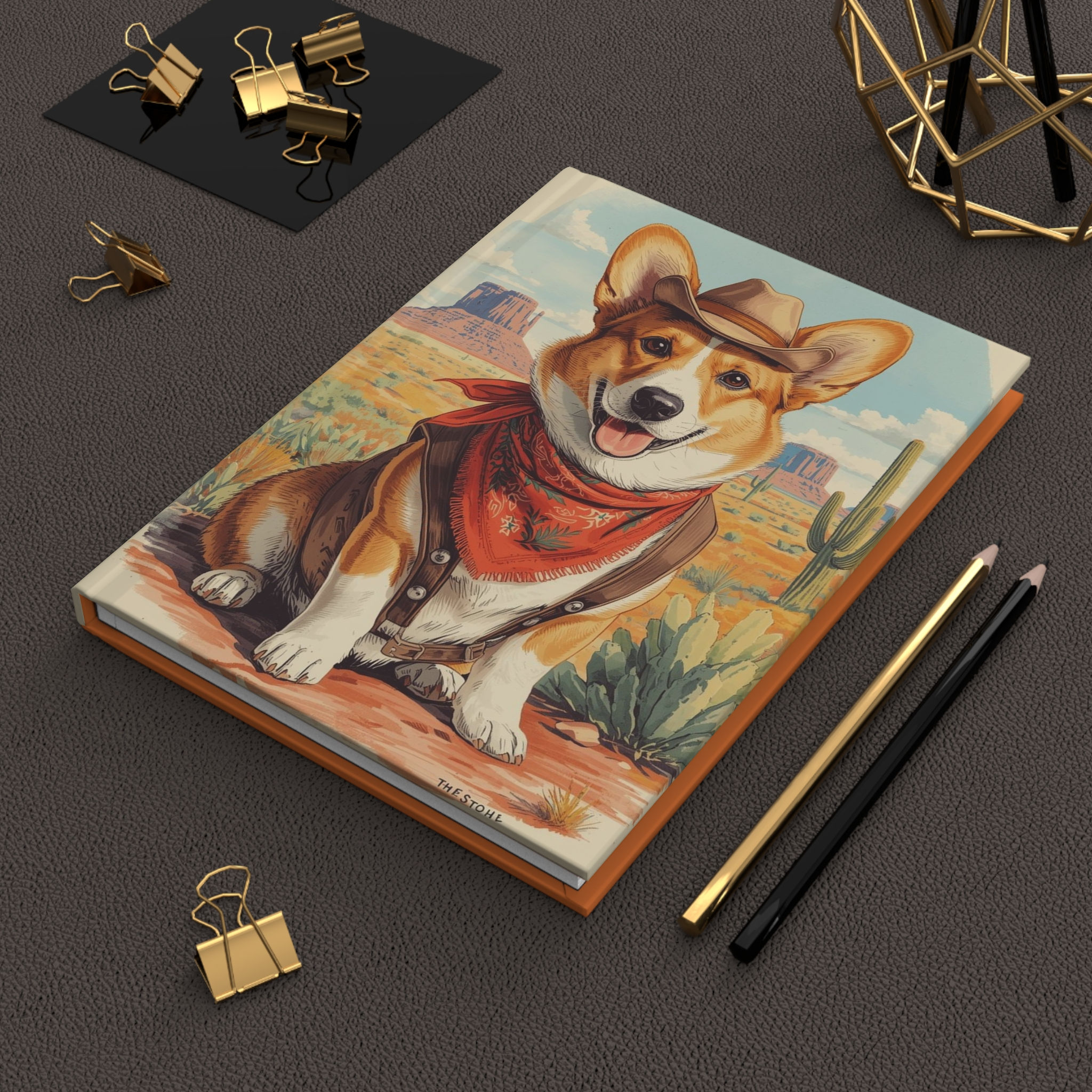Hardcover Journal Notebook Diary of a Pembroke Welsh Corgi Cowboy