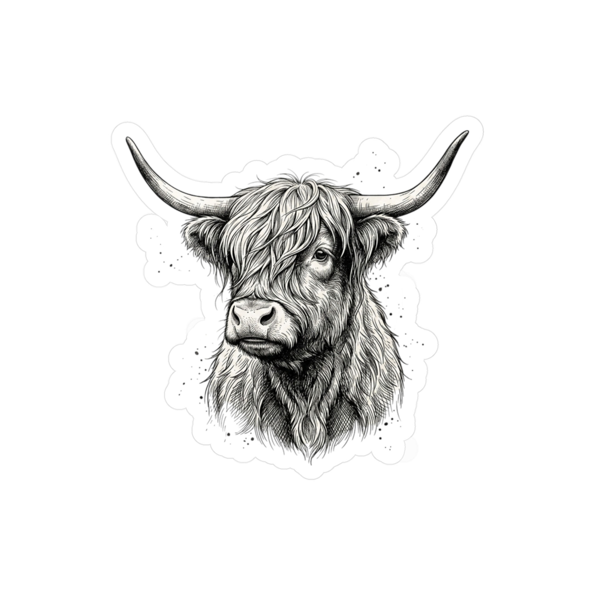 Vinyl Decal Sticker with Highland Cow