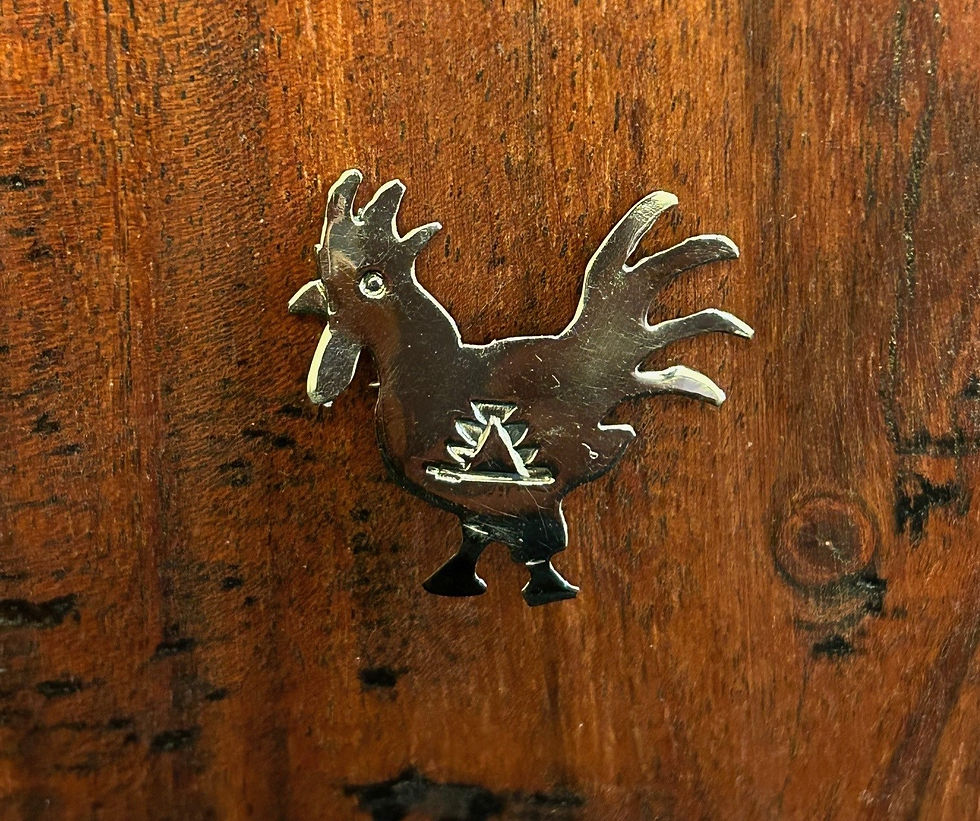 Thumbnail: Navajo-Crafted Alpaca Silver Chicken Pin 29466