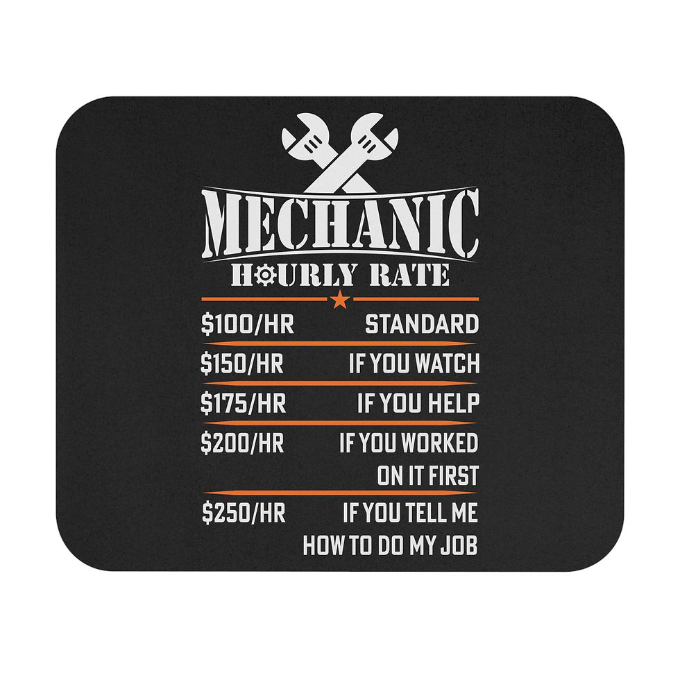 Thumbnail: Funny Computer Mouse Pad for Mechanics with "Hourly Rate"