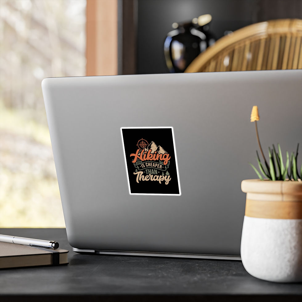 Thumbnail: Fun "Hiking is Cheaper Than Therapy" Vinyl Decal