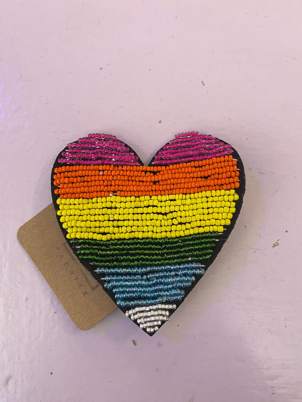 Thumbnail: beaded rainbow heart charm 