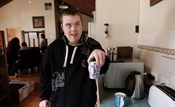 Man holdinga coffee mug