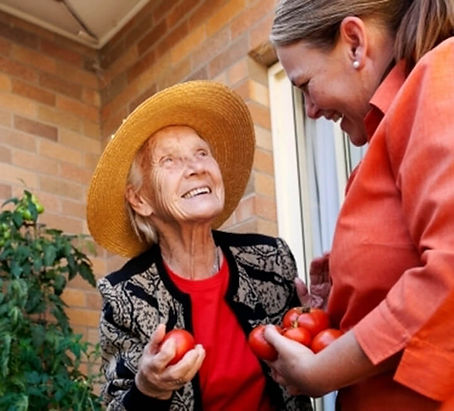 Voulnteer with elderly lady