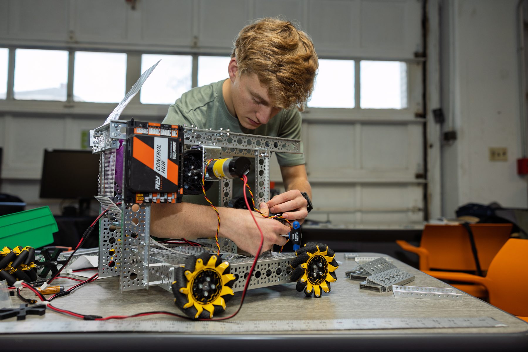 Closeup of robot build