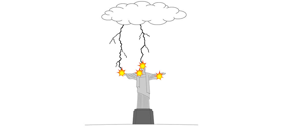 Lightning strikes hit Christ the Redeemer Statue