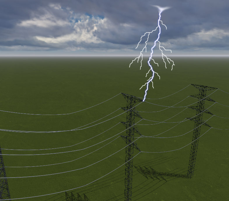 High Voltage Power Transmission Lines Lightning Protection