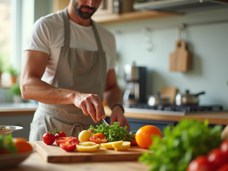 Man preparing healthy meal