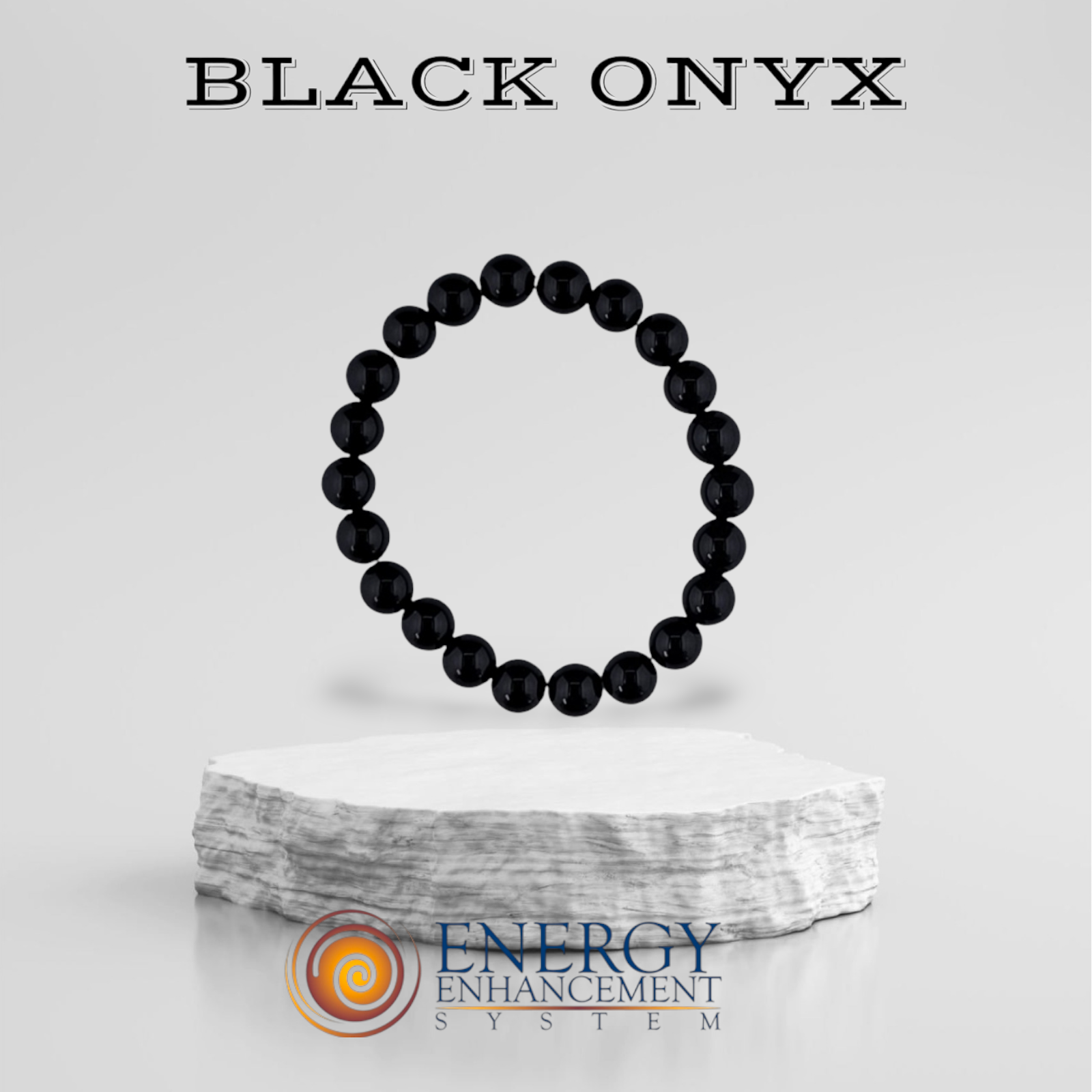 Bracelet en onyx noir (17,5 cm)