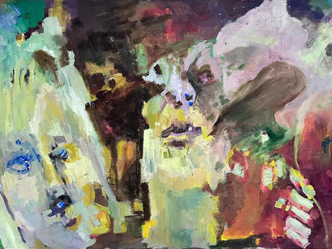 "Farliga Små Avfall", 59x40cm, 2024, Oil on MDF