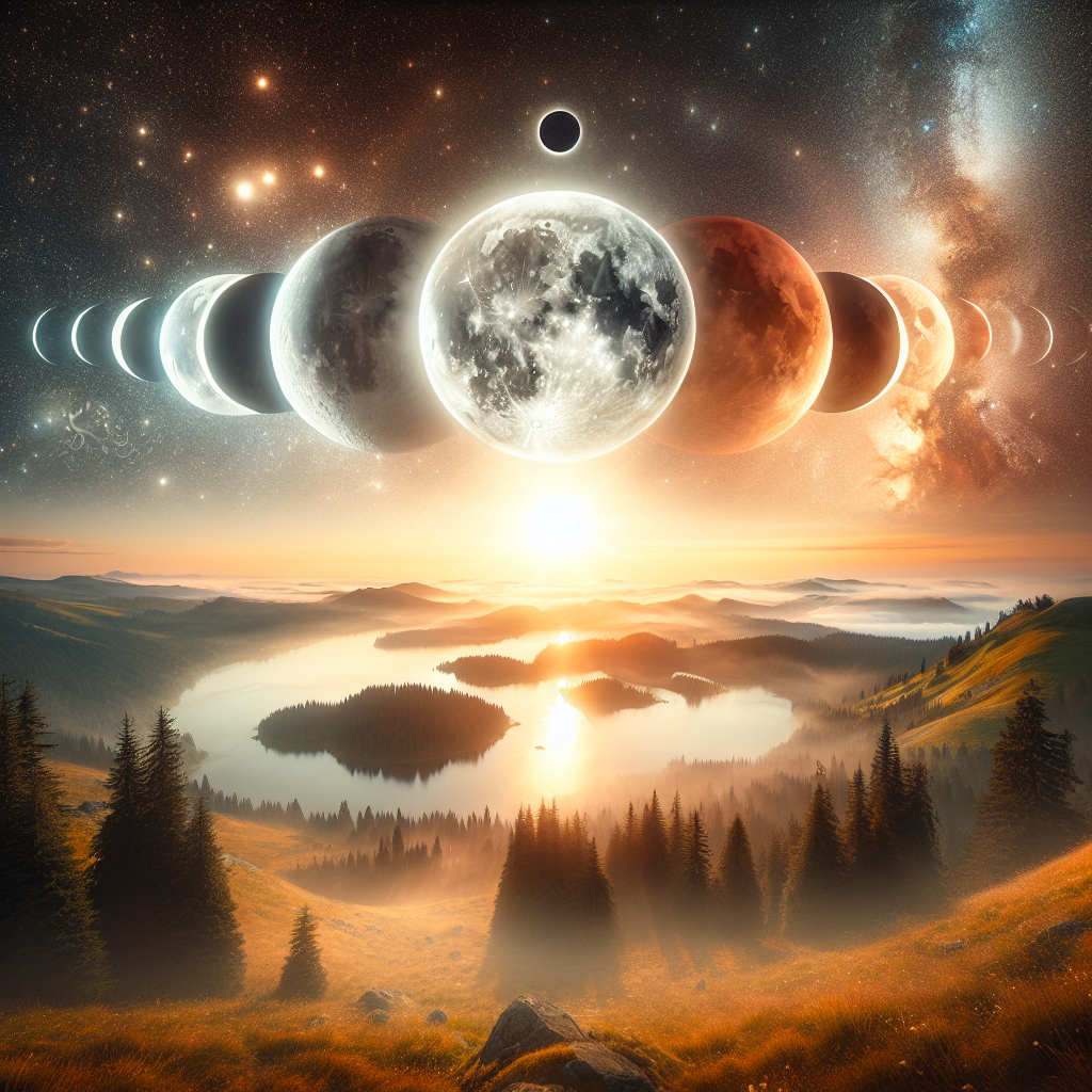 An ethereal image of the moon and stars