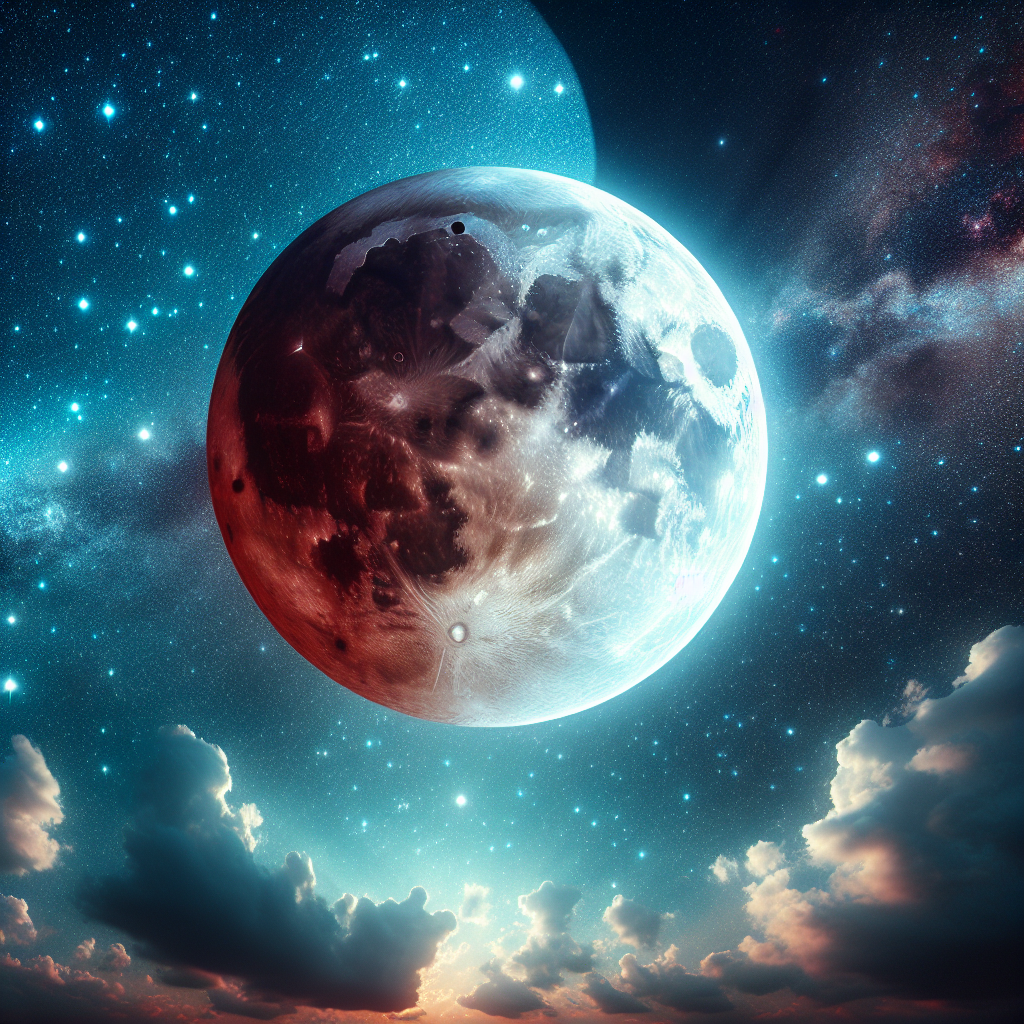 A mesmerizing image of the moon and stars