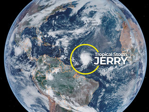 Satellite image of Tropical Storm Jerry.