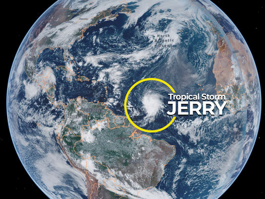 Satellite image of Tropical Storm Jerry.