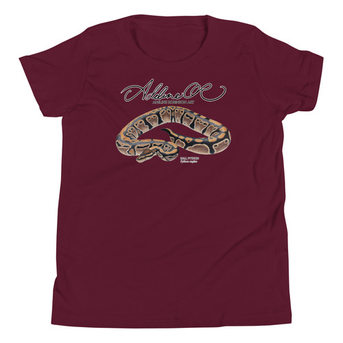 【BAON】Python printing pigment short sleeve tee Ball Python Youth Short Sleeve T-Shirt | Adeline Robinson Art