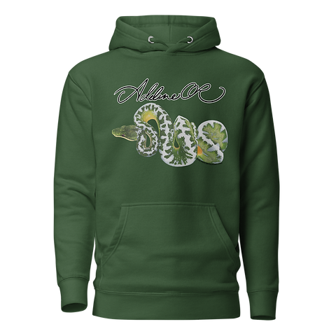 Amazon Basin emerald tree boa Unisex Hoodie | Adeline Robinson Art