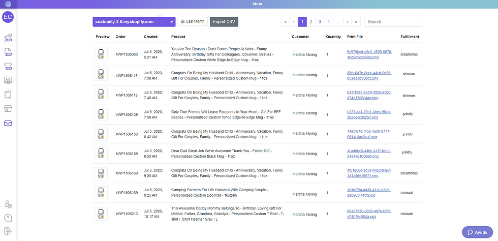 Customily Order Manager Dashboard