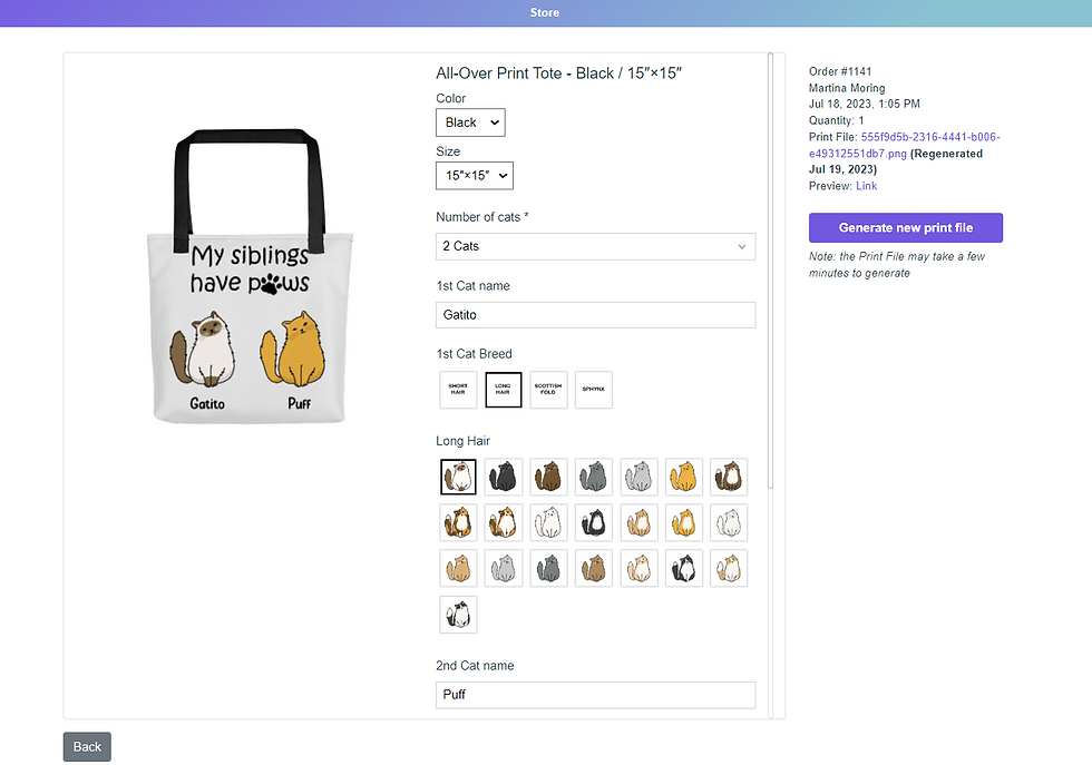 Customily Order Manager how to change an order