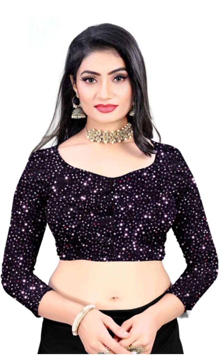 Miniaturbild: Ambellishd bollywood lycra blend saree