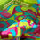 Thumbnail: Gaia Lime Green dual sided embroidery "Lizard & Bermuda Map vegan leather