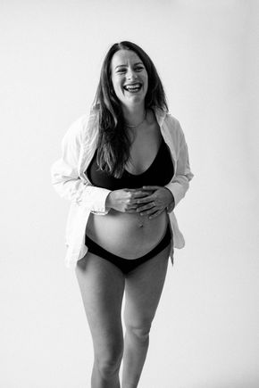 Babybauch Familien Fotos Lachen