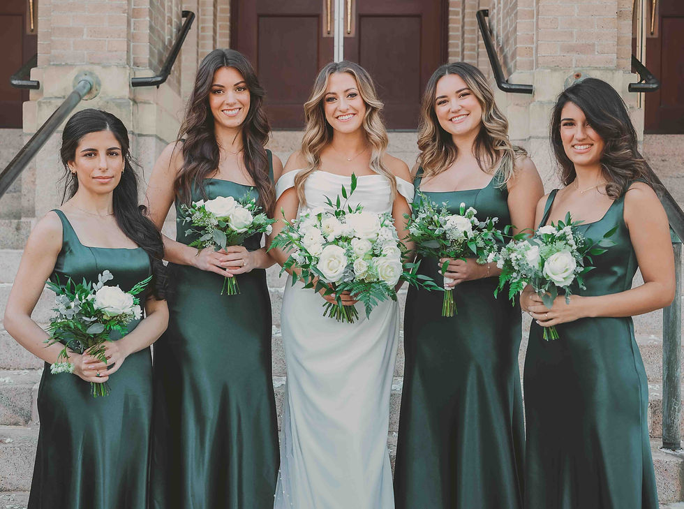 My favorite photos are of Adriana and Myles cruising in their vintage Ford Mustang. It even matched the bridesmaids!