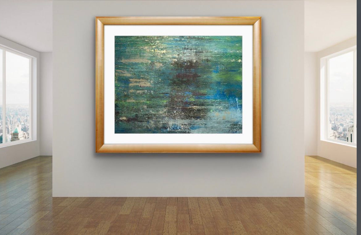 MODERN GALLERY SHOWCASE ~ GROUNDED MIXED MEDIA 60x48 ON GALLERY WRAP CANVAS