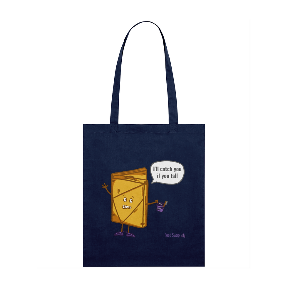 Thumbnail: Bright climbing bouldering crash pad reusable cotton canvas navy tote bag for climbing gear and climbing shoes