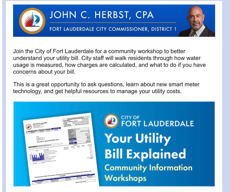 Utility Billing Workshop 4/23 at 6pm, Carter Park Rec Center