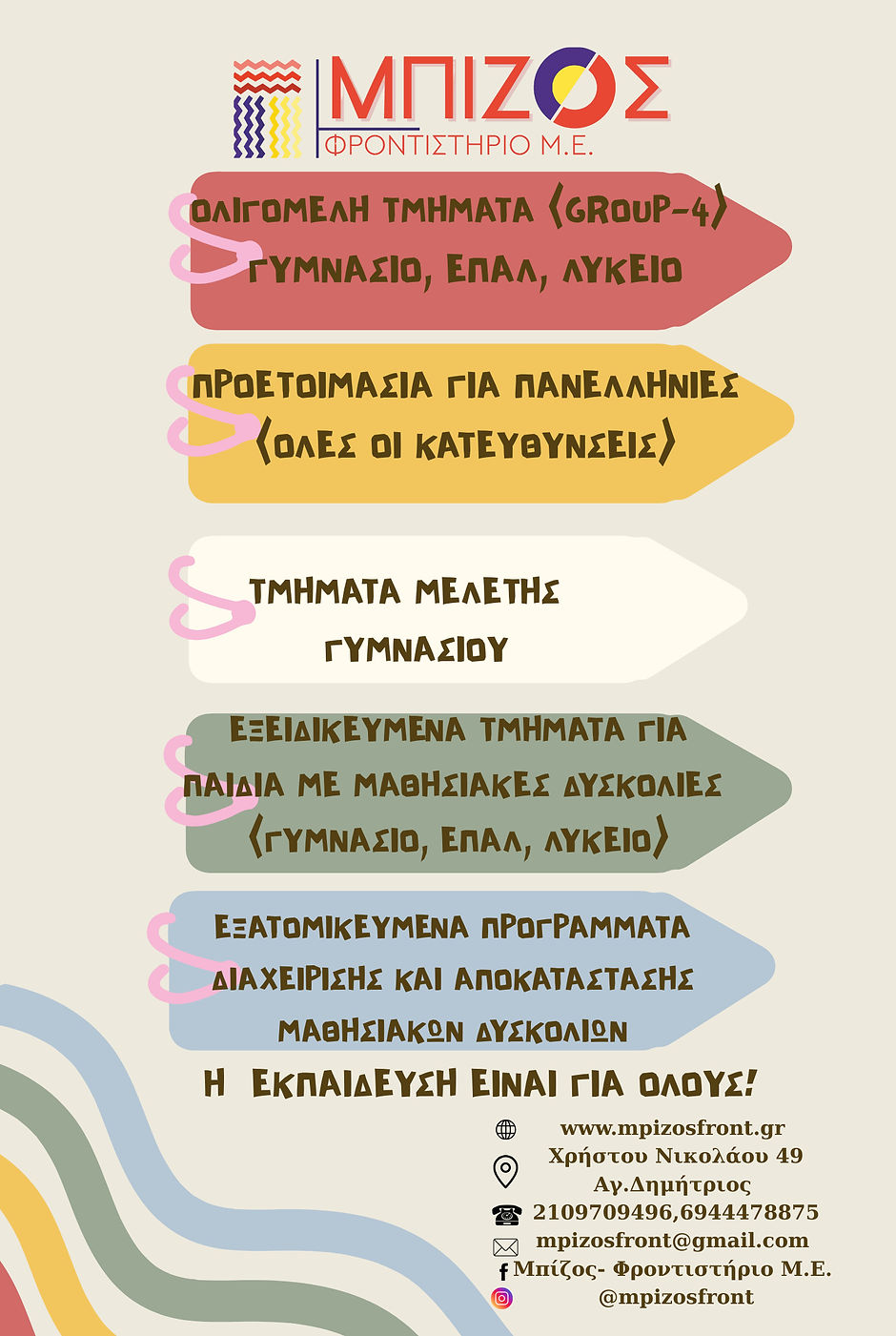 ΟΛΙΓΟΜΕΛΗ ΤΜΗΜΑΤΑ( GROUP-4) ΓΥΜΒΑΣΙΟ,ΕΠΑ