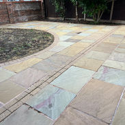 Cleaned indian stone with softwashing