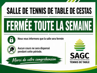 Fermeture exceptionnelle
