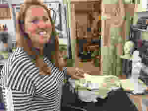 Gillian Higgins in the process of making Poseidon