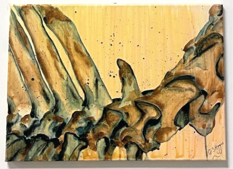 impressionist painting of the cervicothoracic junction by Gillian Higgins
