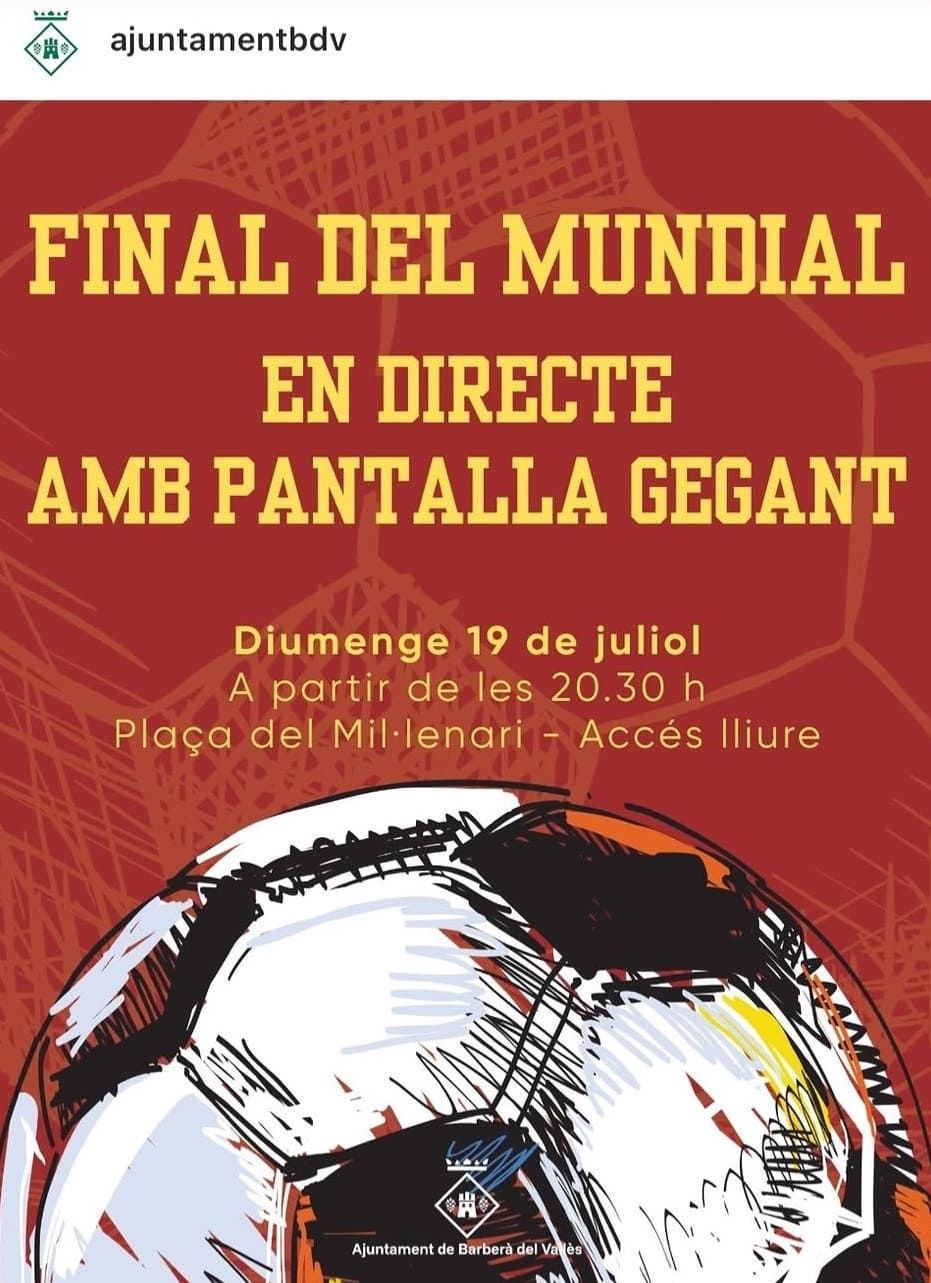L'ajuntament rectifica i posa una pantalla per veure la final Espanya-Argentina a Barberà