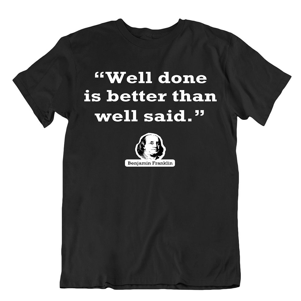 תמונה ממוזערת: ציטוט  Franklin - תמיד הביצוע המושלם עדיף על הנאמר טוב