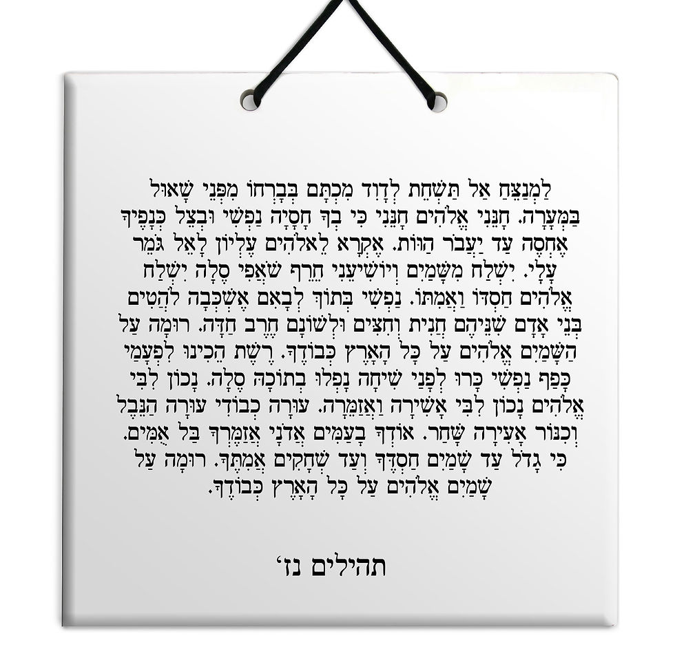 תמונה ממוזערת: פרק תהילים - על לוח עץ/קרמיה איכותי לבחירה פרקים נא' - ס' מתנה נפלאה לבית ולמשרד