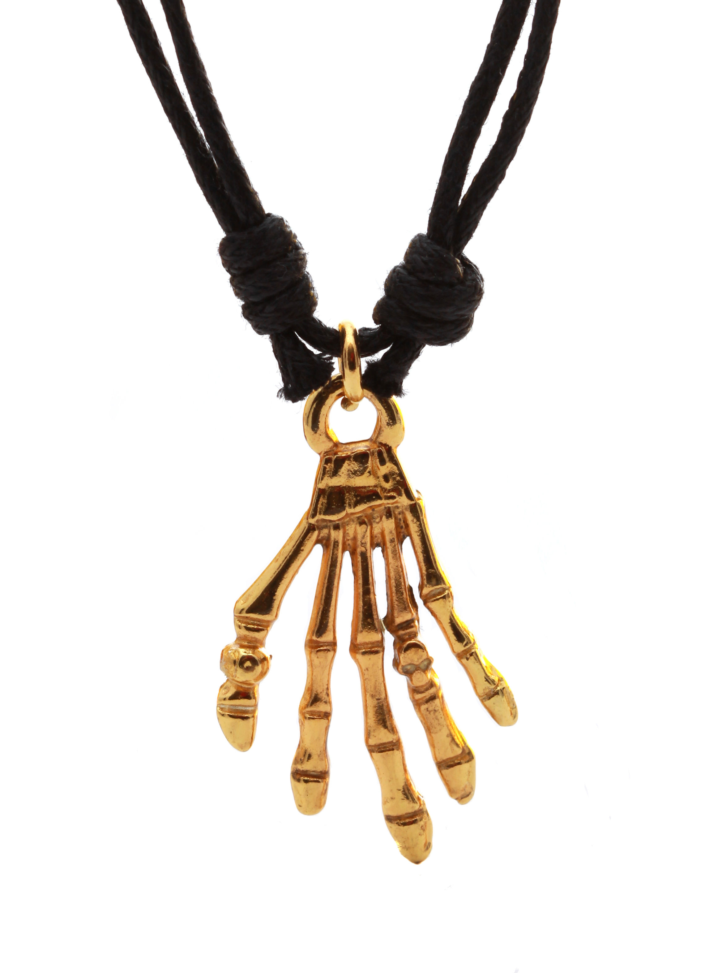 שרשראת בצורת שלד כף יד נגד עין הרע בכמה צבעים מראה פאנק דותי גולגלתי ומודרני