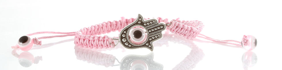 תמונה ממוזערת: צמיד קלוע  בצבעים עם חמסה ועין תואמת ,סגירה מתכווננת להצלחה והגנה