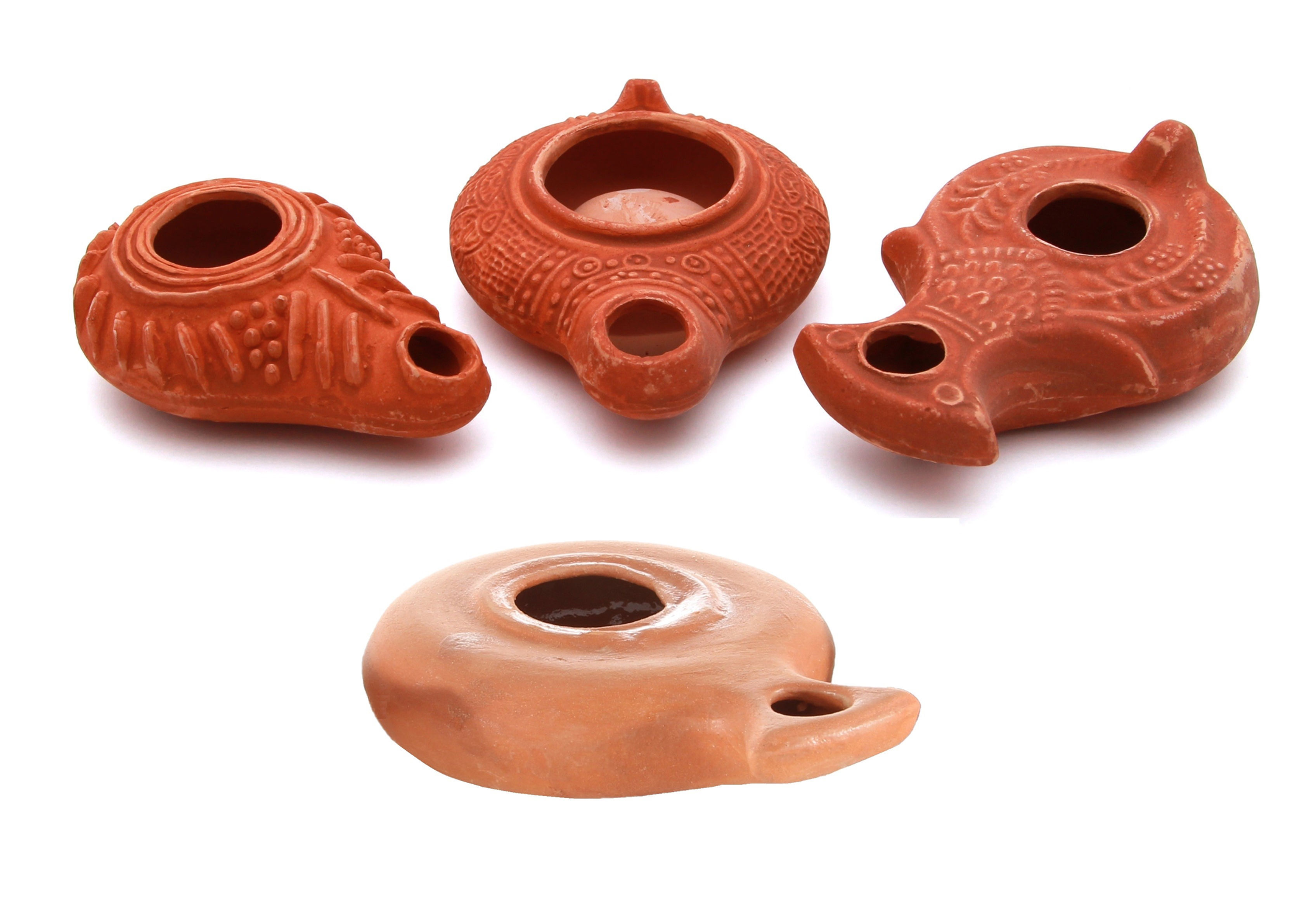 מנורת חרס נר שמן עתיק משוחזר מימי המקרא- מתנת מסורת לחג החנוכה סתם לאווירה