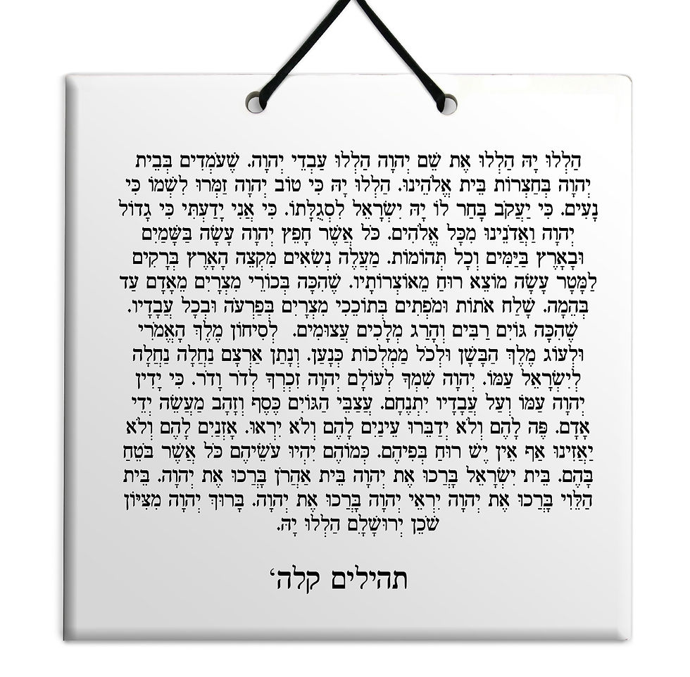 תמונה ממוזערת: פרקי תהילים - על לוח עץ/קרמיה איכותי לבחירה פרקים קלא' - קמ