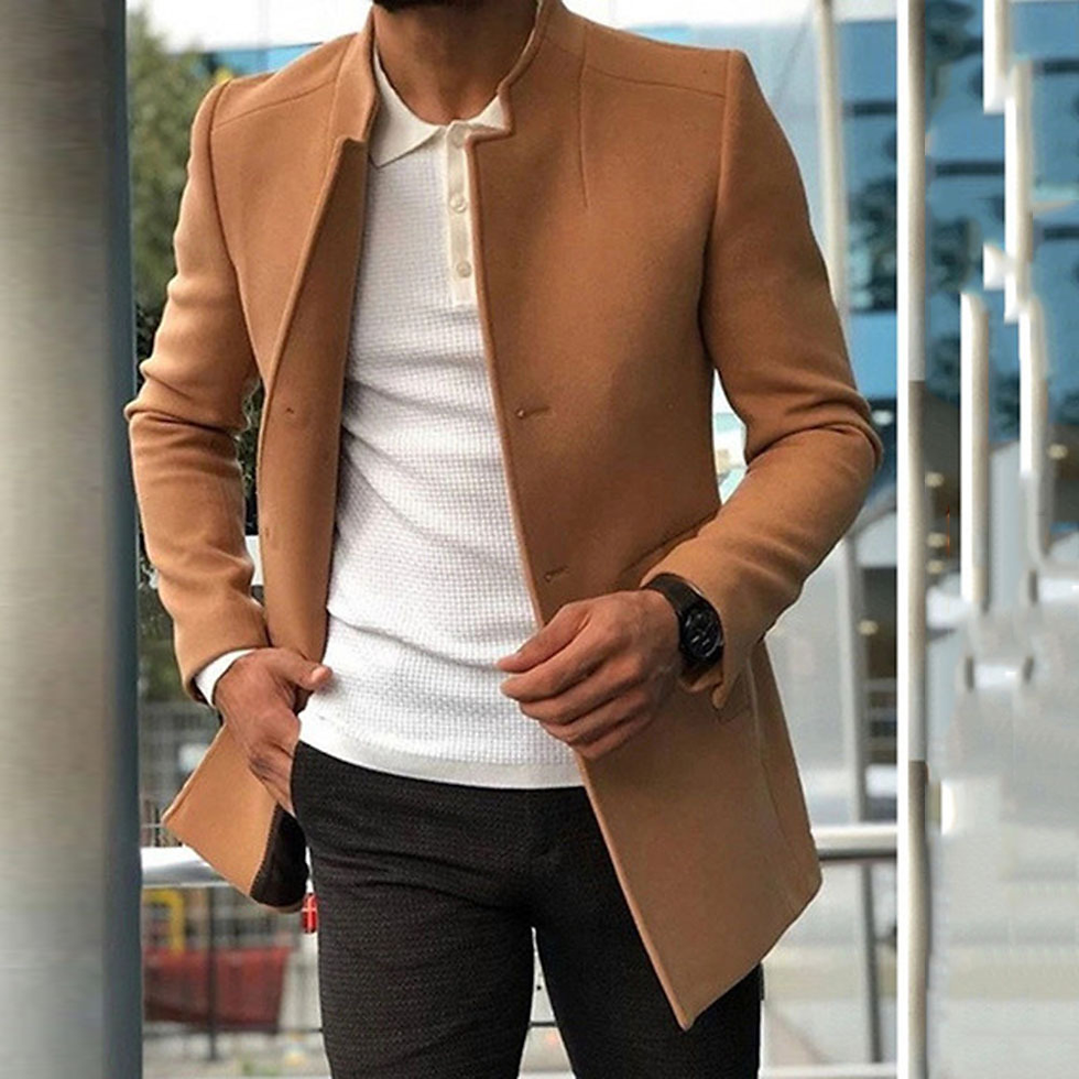 Miniatura: Men'S Slim Coat Fashion Single-Breasted Solid Color Business Jackets Fall and Wi