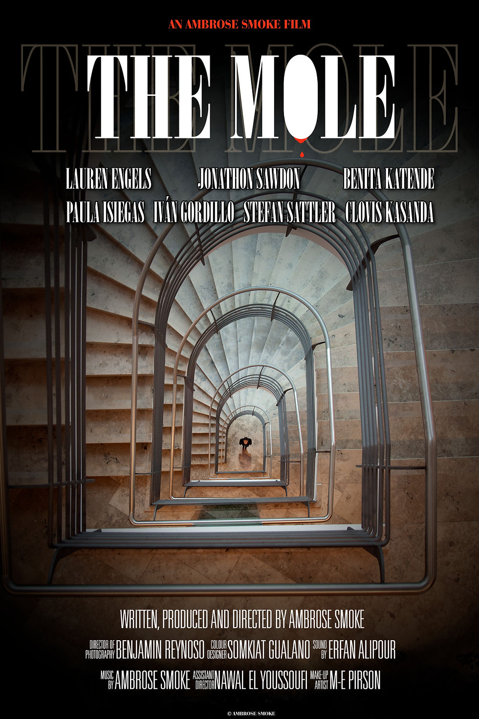 Poster for The Mole showing character and staircase.