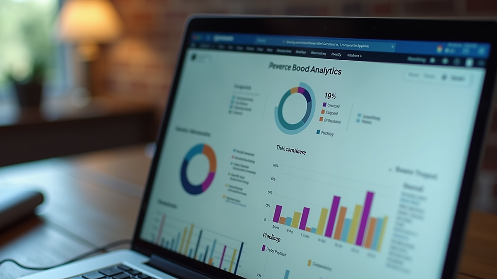 Close-up view of a laptop screen displaying website analytics